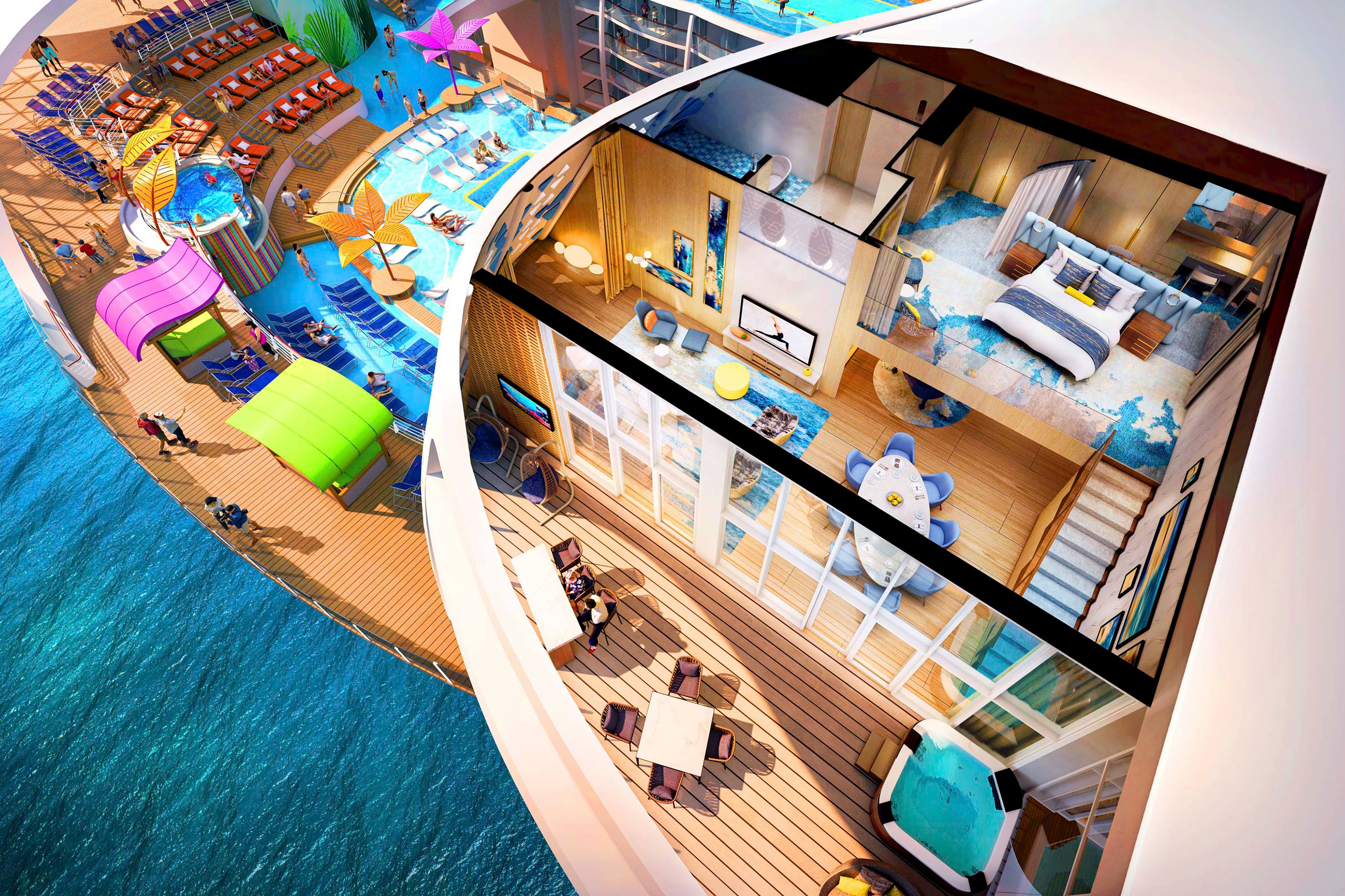 Image of Loft Suite, sourced from Royal Caribbean International https://www.royalcaribbean.com/content/dam/royal/accommodations/wonder/wonder-of-the-seas-royal-loft-suite-render.jpg
