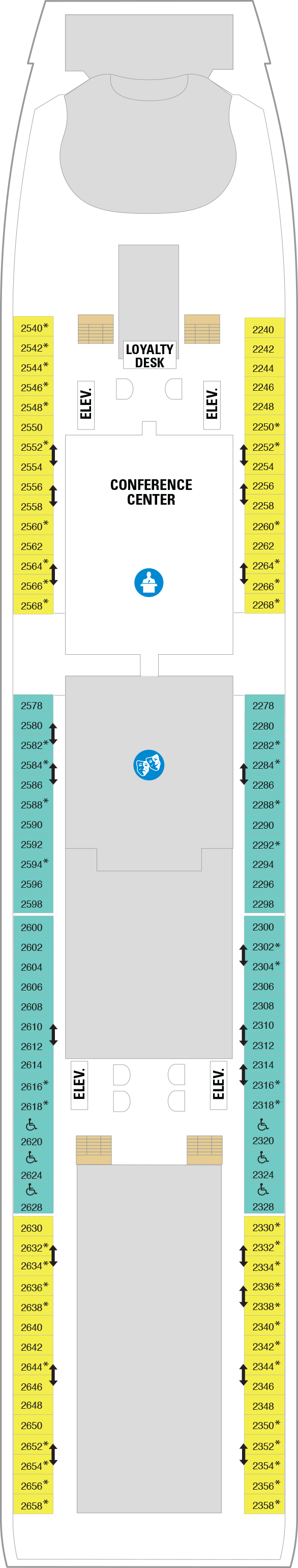 Deck Plans | Voyager of the Seas | Royal Caribbean Cruises, image size:586x3082