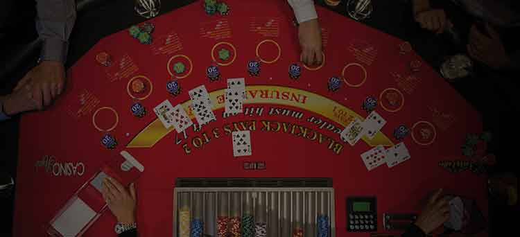 Blackjack poker game table on a cruise casino.