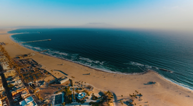 Venice Beach Aerial View, California.