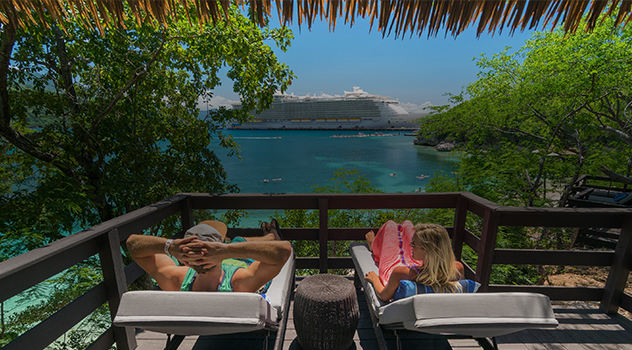 Couple relaxing on a cruise to Labadee