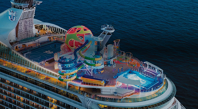 Aerial Night View of Mariner of the Seas