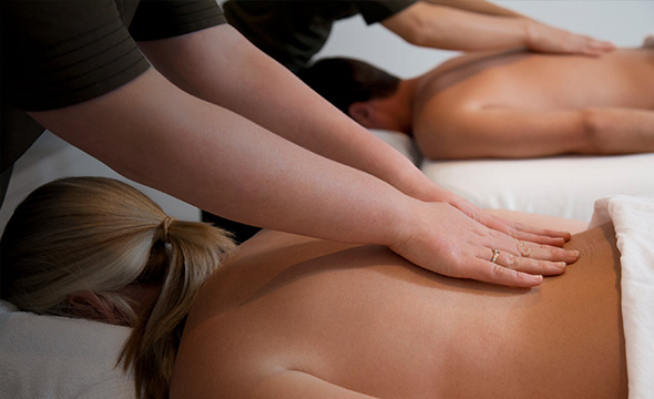 Couples massage onboard a cruise part of the relax and recharge services.