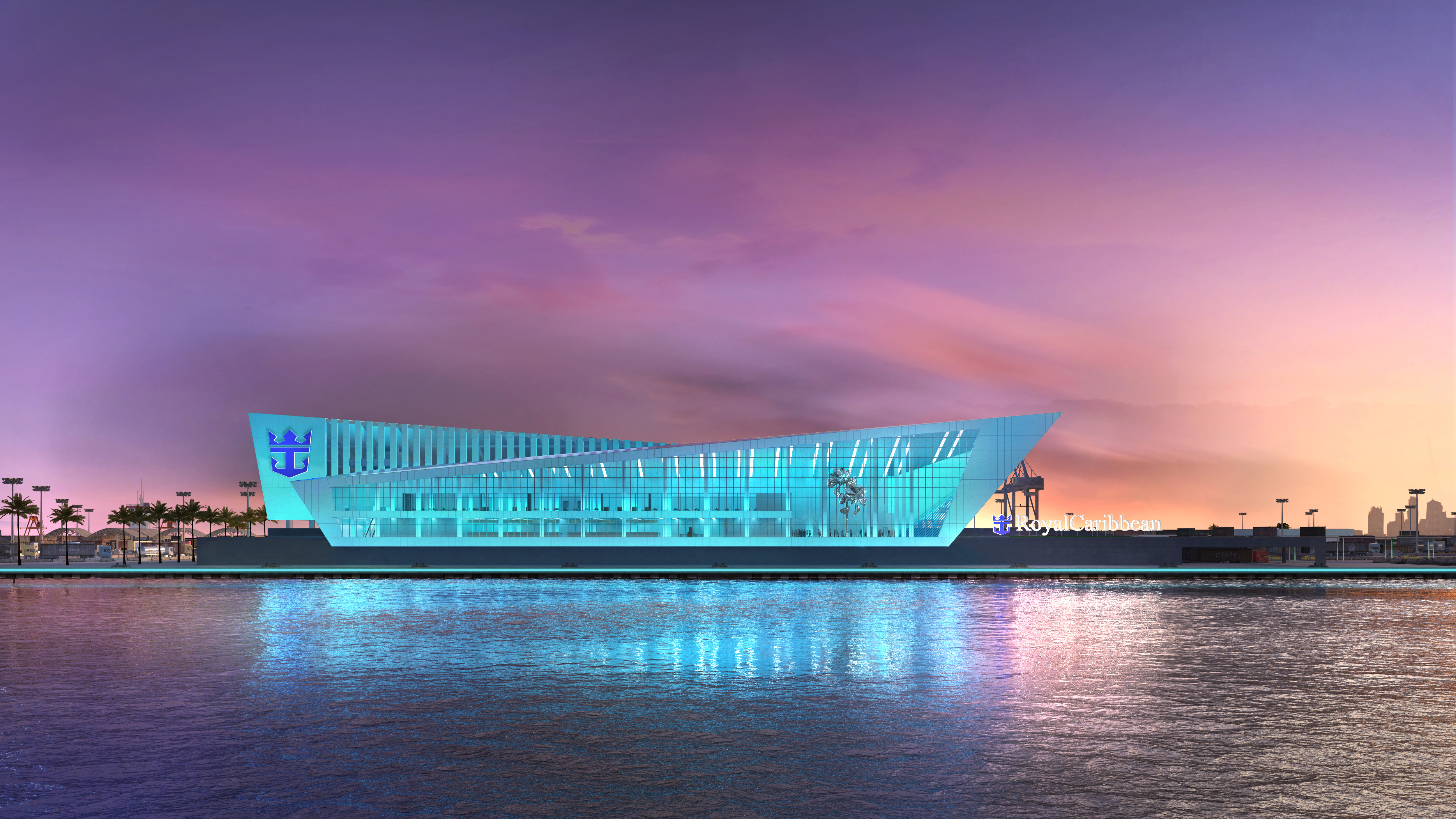 The new terminal for cruise ships in Miami known as Crown of Miami