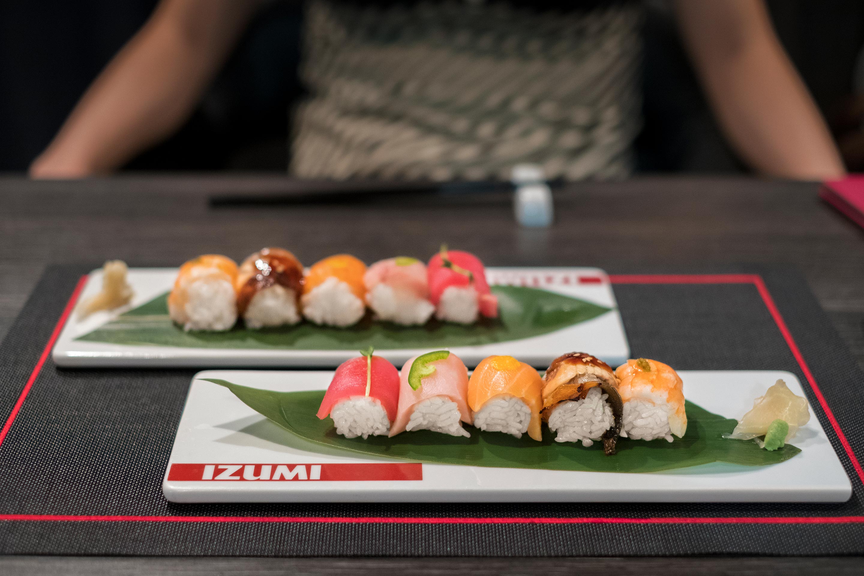 Diverse sushi, restauranten Izumi