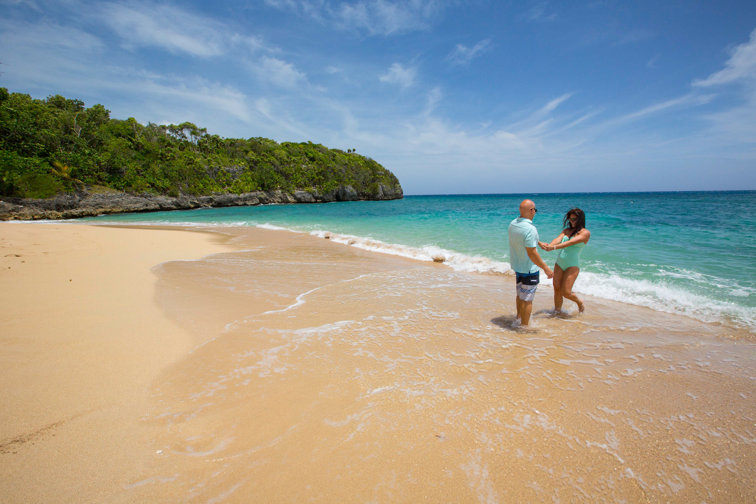 Couple enjoying Jamaica beach