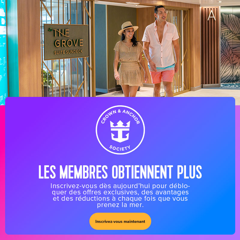 Avantages exclusifs pour les membres Crown & Anchor Society