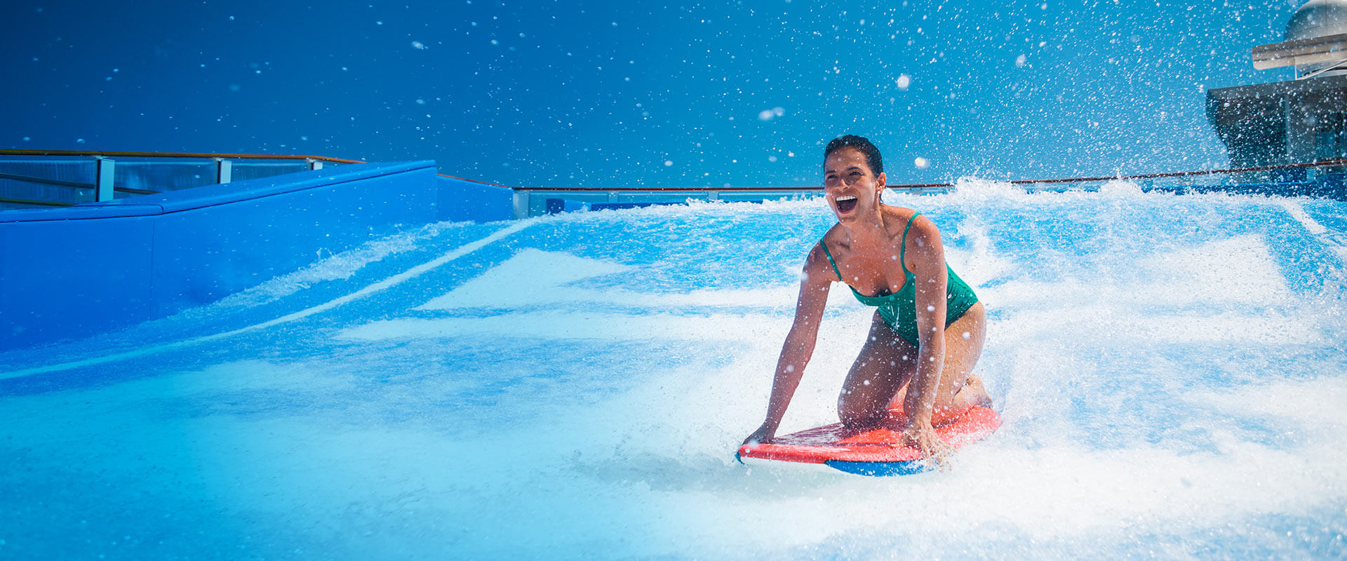 Flowrider, only Royal Caribbean gives you the chance to catch a wave right onboard. 