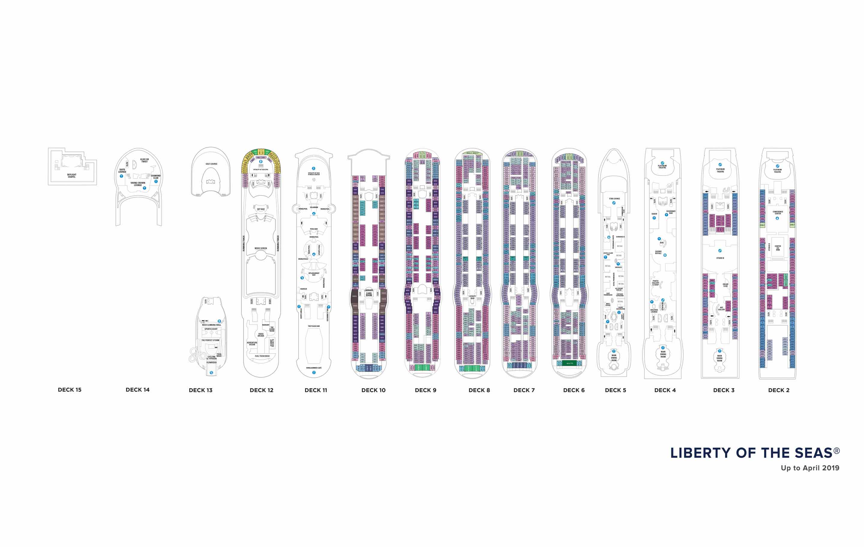 The deck plans for Liberty of the Seas, Royal Caribbean Cruises