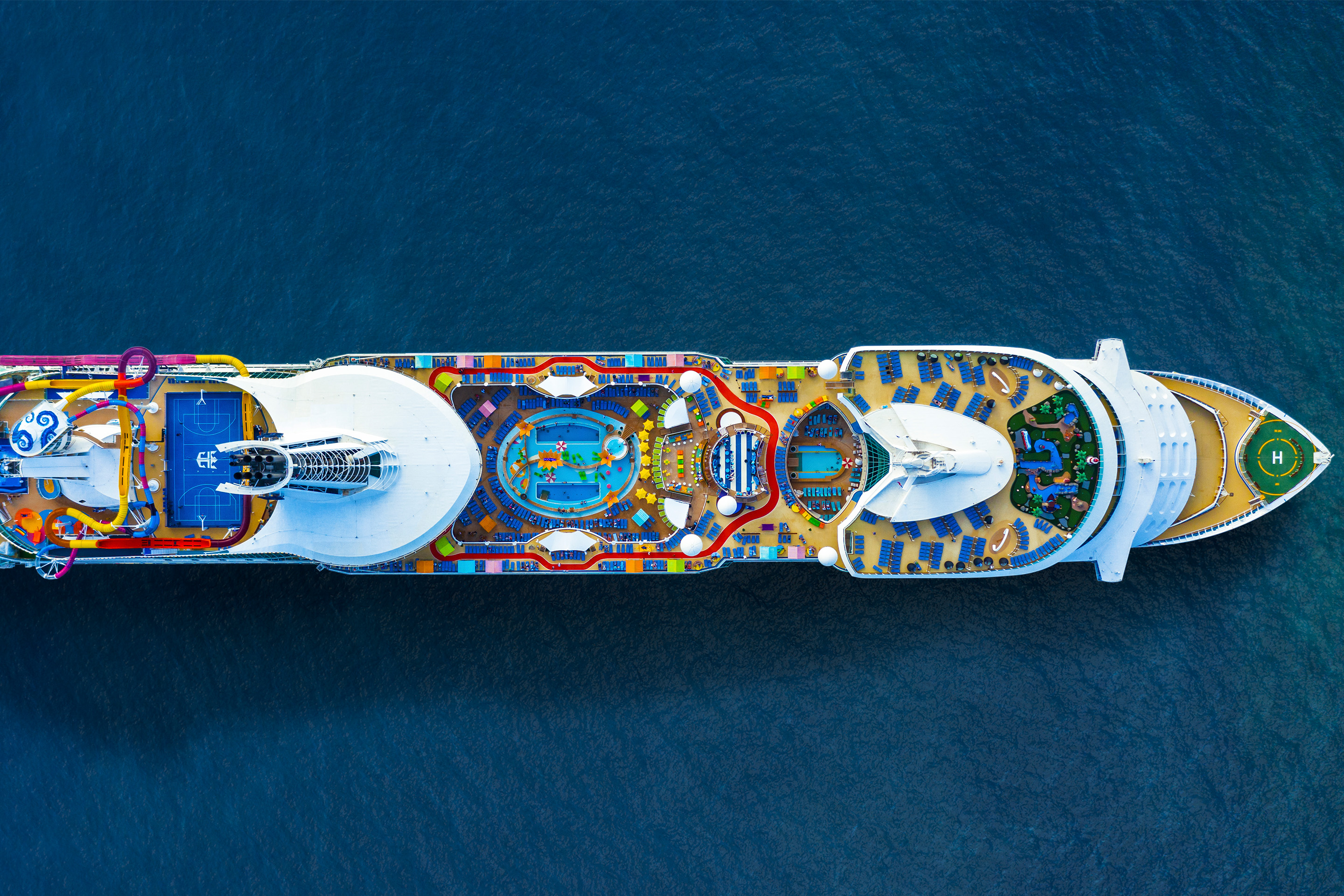 Straight aerial view of Navigator of the Seas