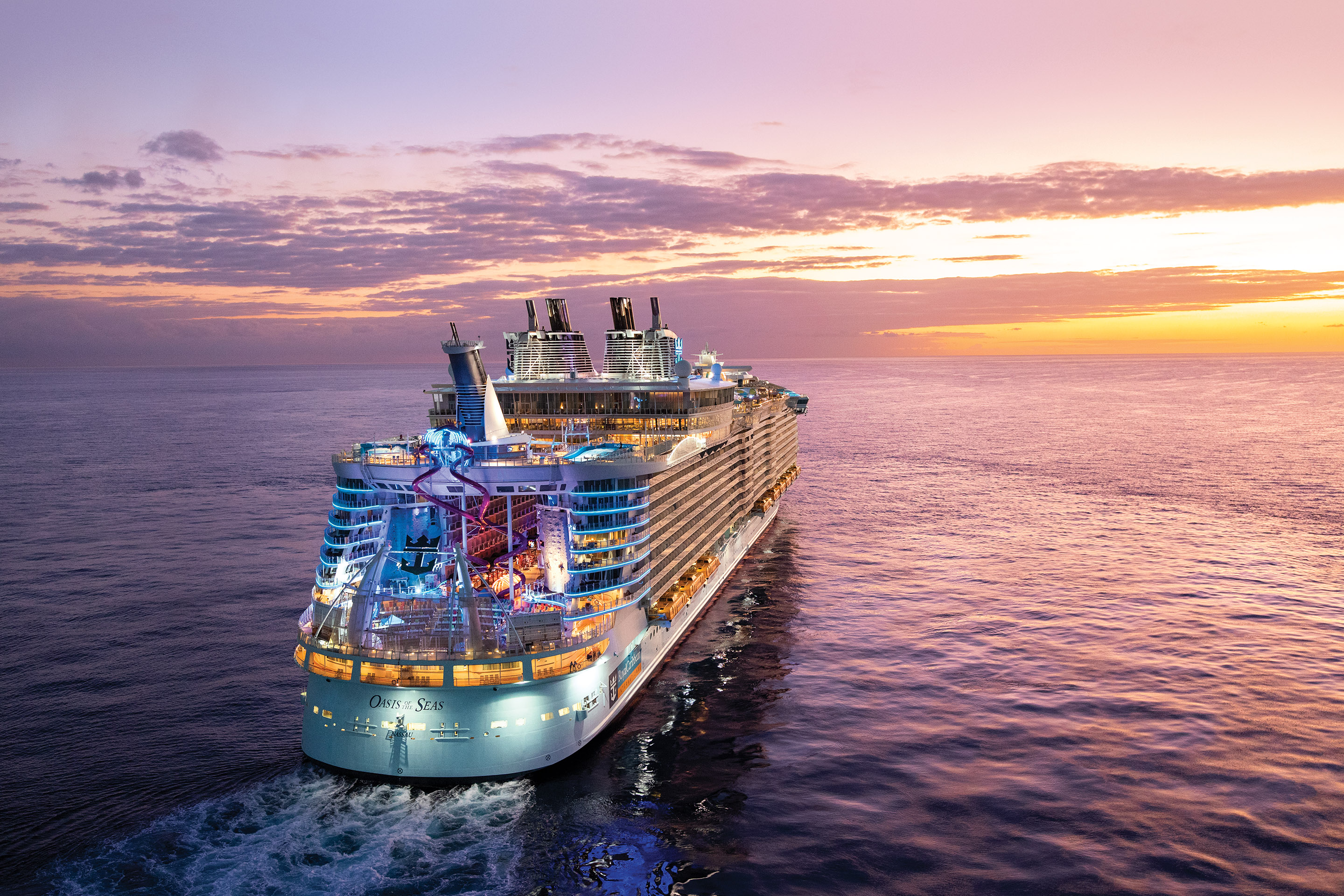 Oasis of the Seas sailing into the sunset