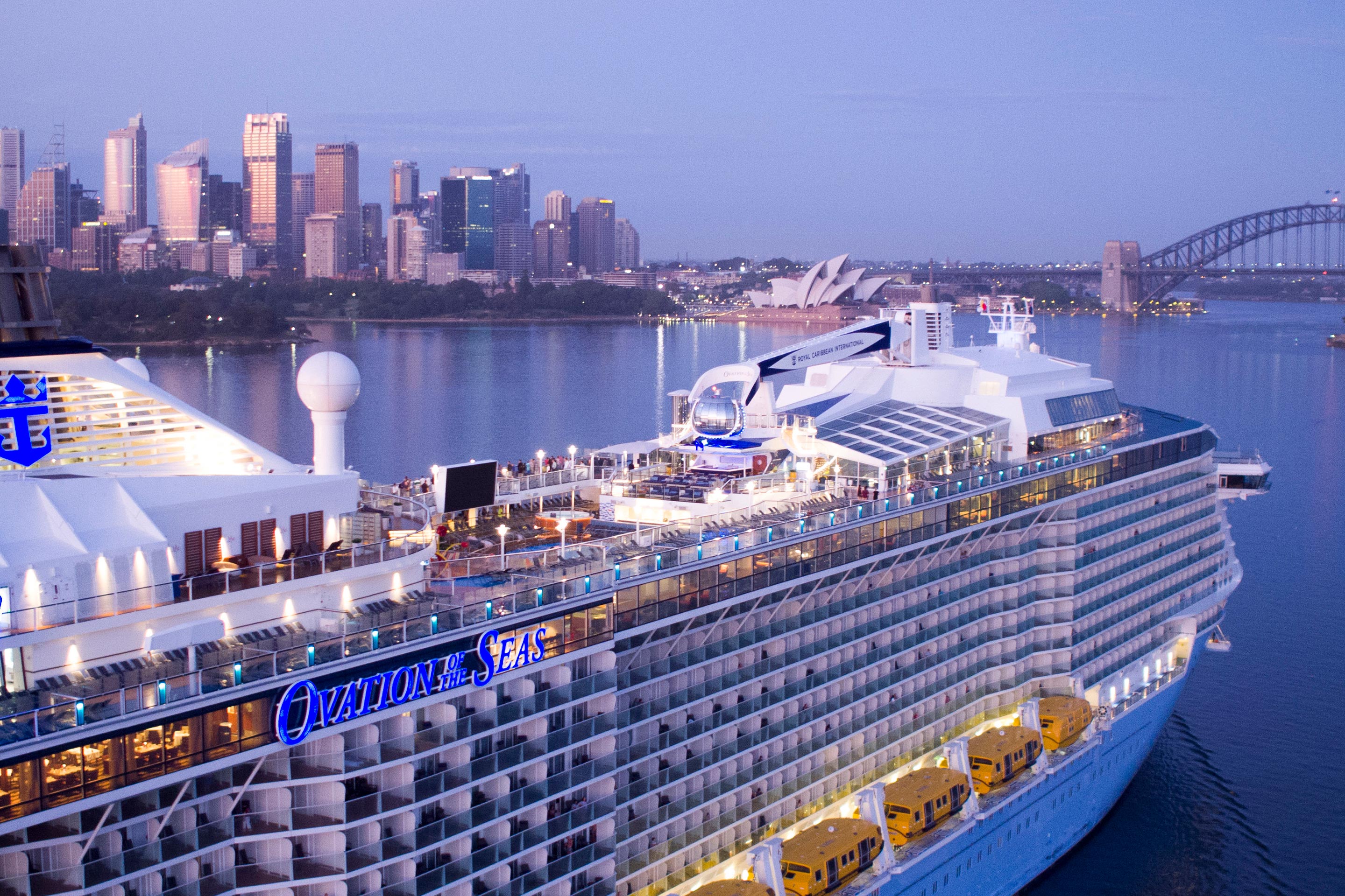 Ovation of the Seas departing from Sydney, Australia