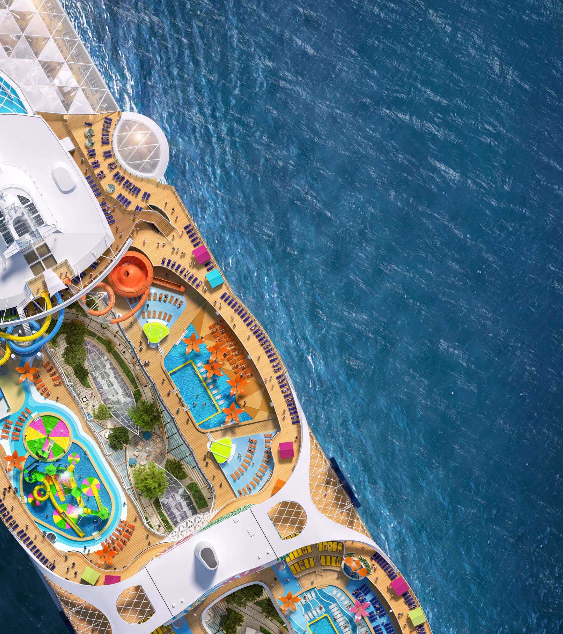 Utopia of the Seas aerial view