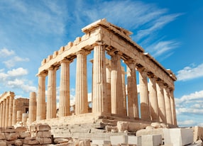 parthenon temple on a bright day acropolis in athens greece