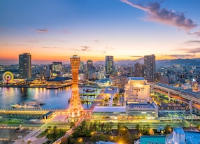 UKB kobe japan port skyline twilight