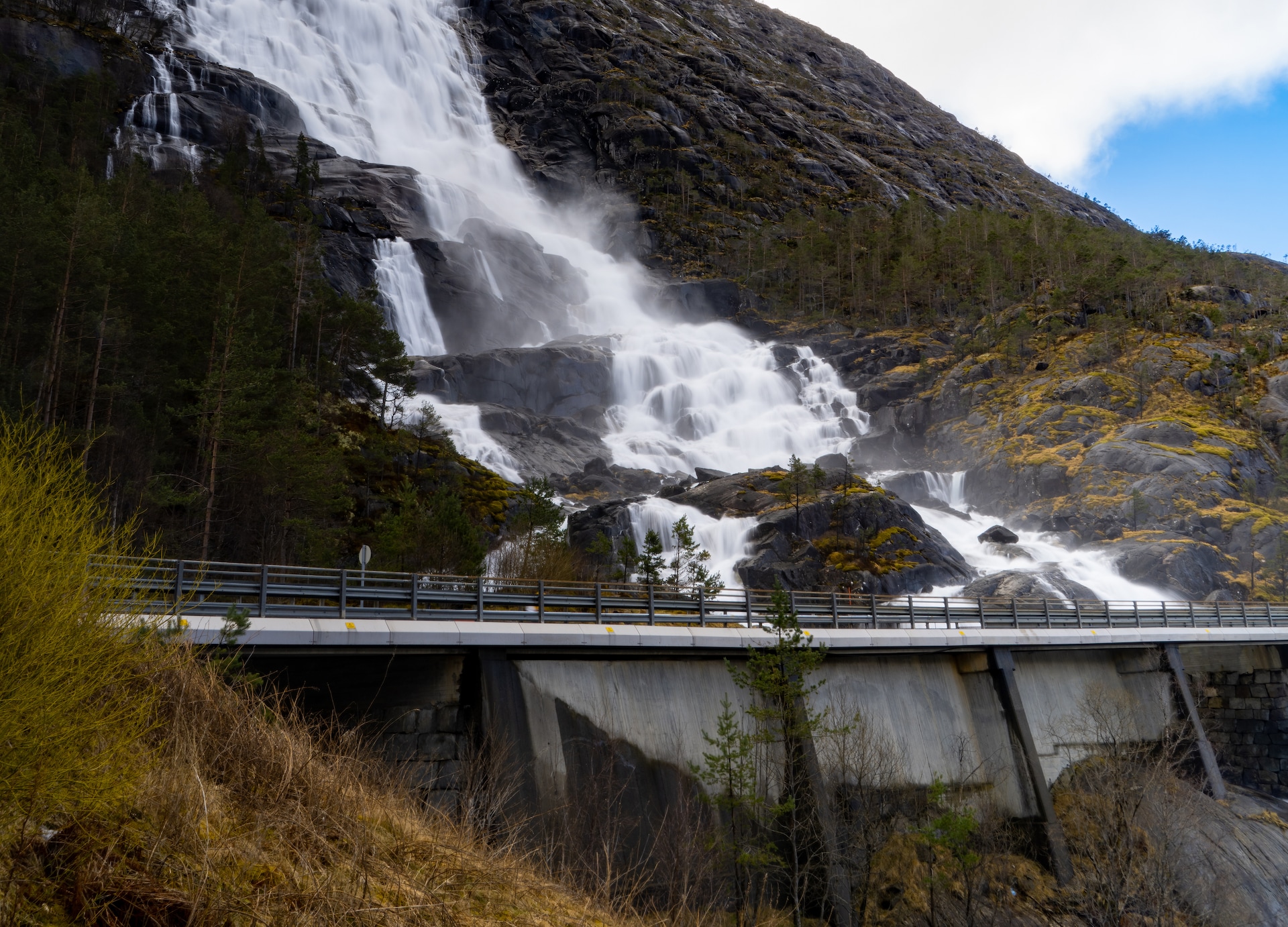 langfossen a waterfall located in the municipality of etne in vestland county norway scandinavia