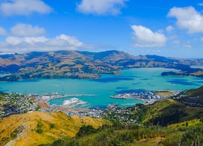 beautiful view lyttelton port harbour christchurch