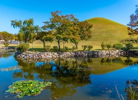 tumuli park containing several royal tombs at gyeongju republic of korea