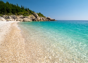 beautiful livadhi beach in himare albanian riviera albania