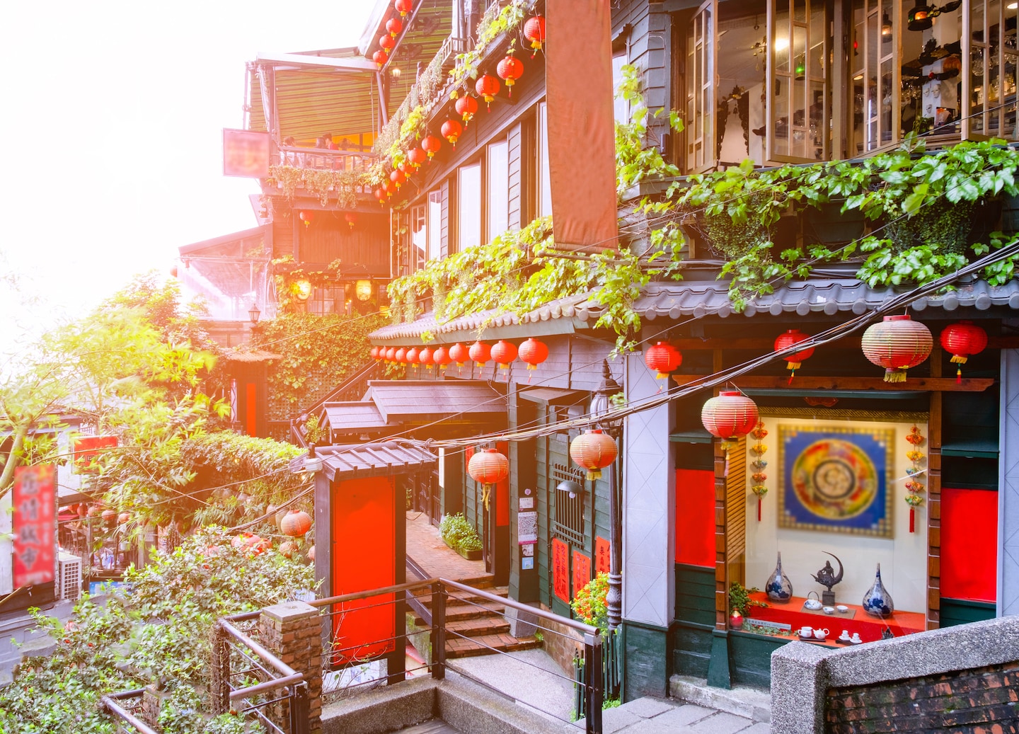 Jiufen’s lantern‑lit streets wind through hillside shops. - Taipei, Taiwan