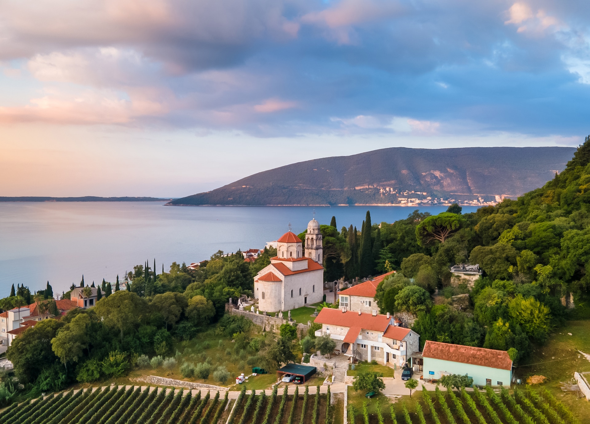savina monastery in boka kotor bay in montenegro