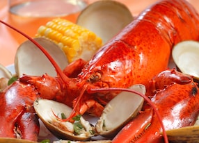 delicious boiled lobster dinner clams corn lobster bake