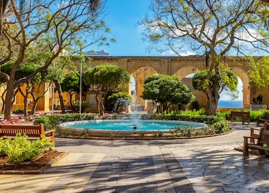 fountain in upper barrakka gardens valletta malta