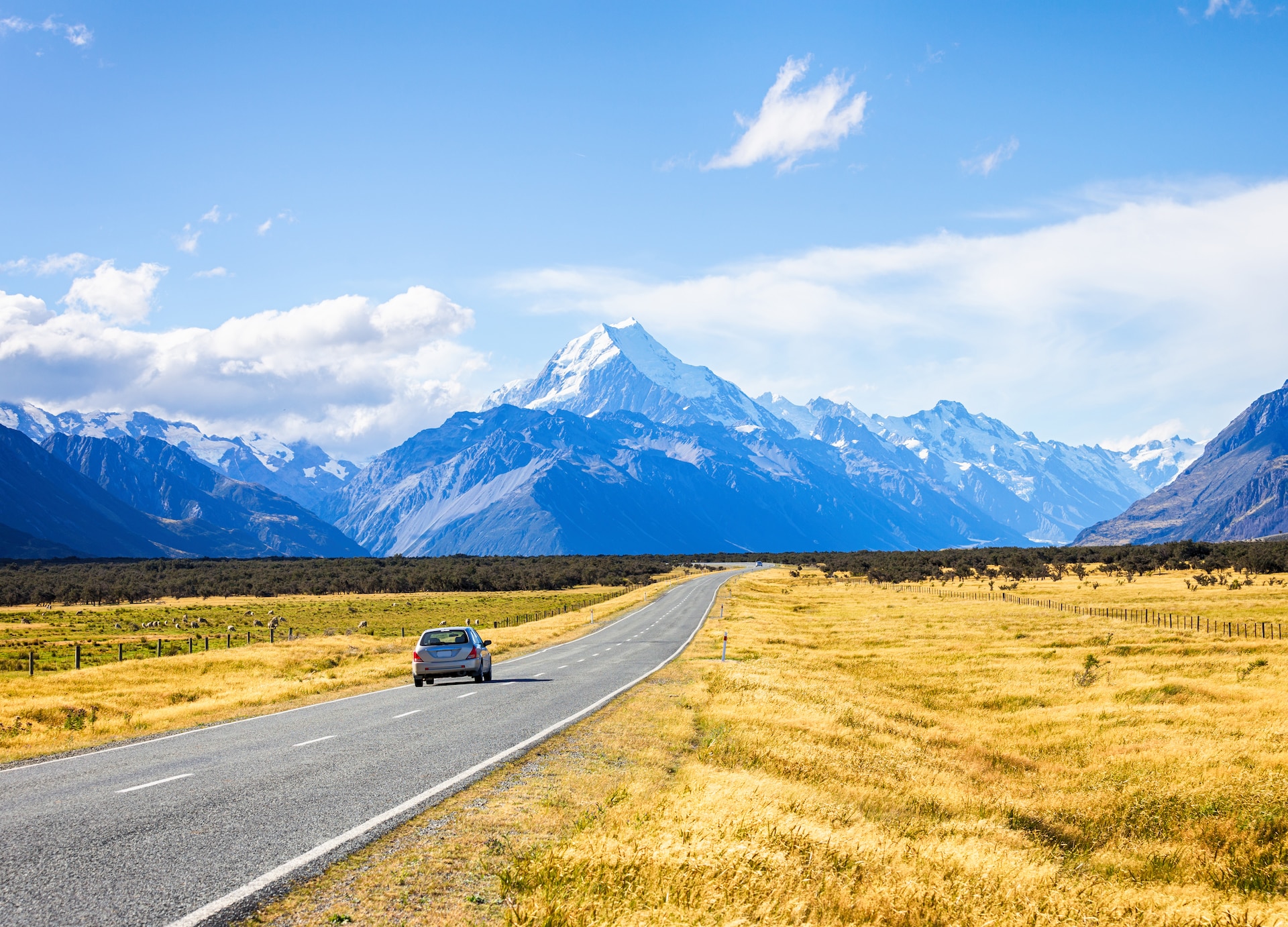 mount cook road national park new zealand