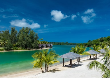 aerial beach cabanas port vila efate vanuatu pacific