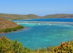 breathtaking blue lagoon between hills puerto rico