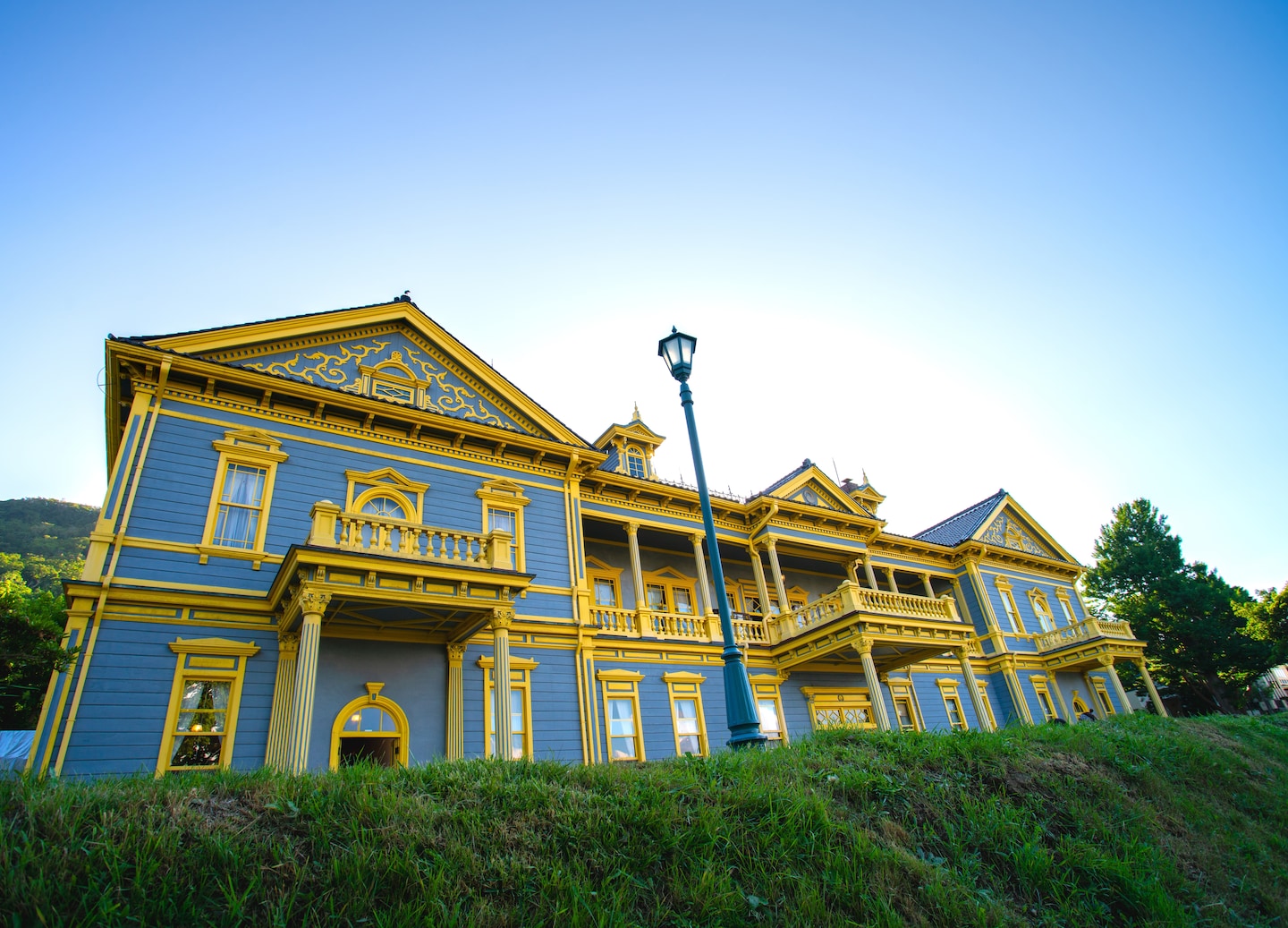 Historic Public Hall overlooks Hakodate. - Hakodate, Japan