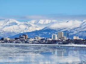 snow town anchorage alaska united states north america