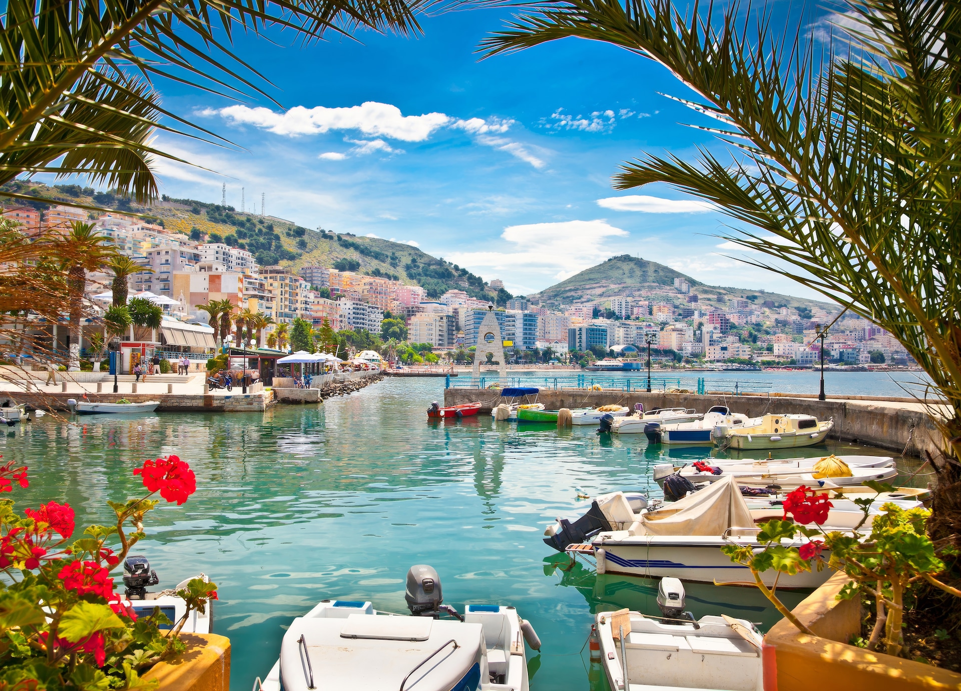 port view sarande albania europe