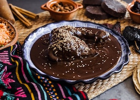 mole poblano sauce chicken mexican traditional cuisine