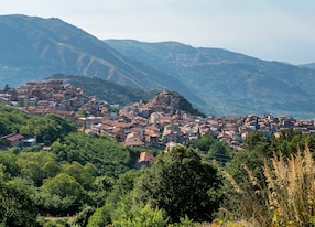 panoramic view galati mamertino picturesque village italy europe