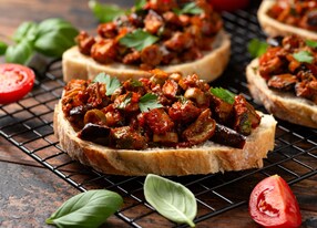 sicilian eggplant aubergine caponata fresh white