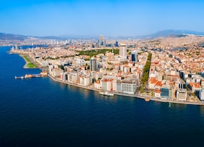 aerial panoramic view city centre izmir turkey middle east