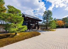 japanese garden tenryuji temple kyoto japan asia