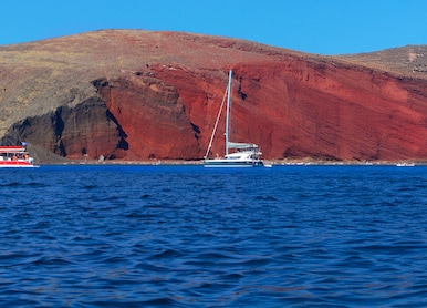 famous red beach santorini greece europe