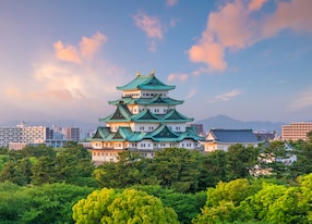 aerial nagoya castle nagoya japan asia