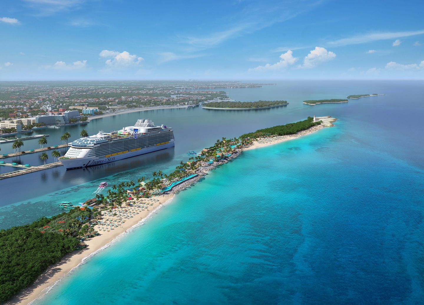 Aerial view of Royal Beach Club, Paradise Island, Nassau, Bahamas