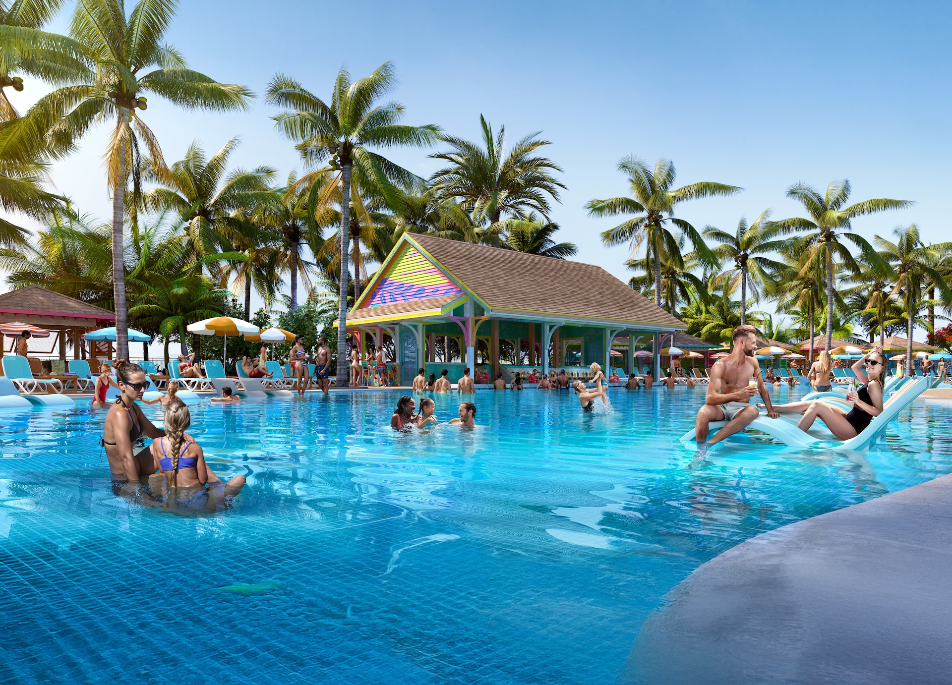 royal beach club paradise island render family pool with guests nassau bahamas