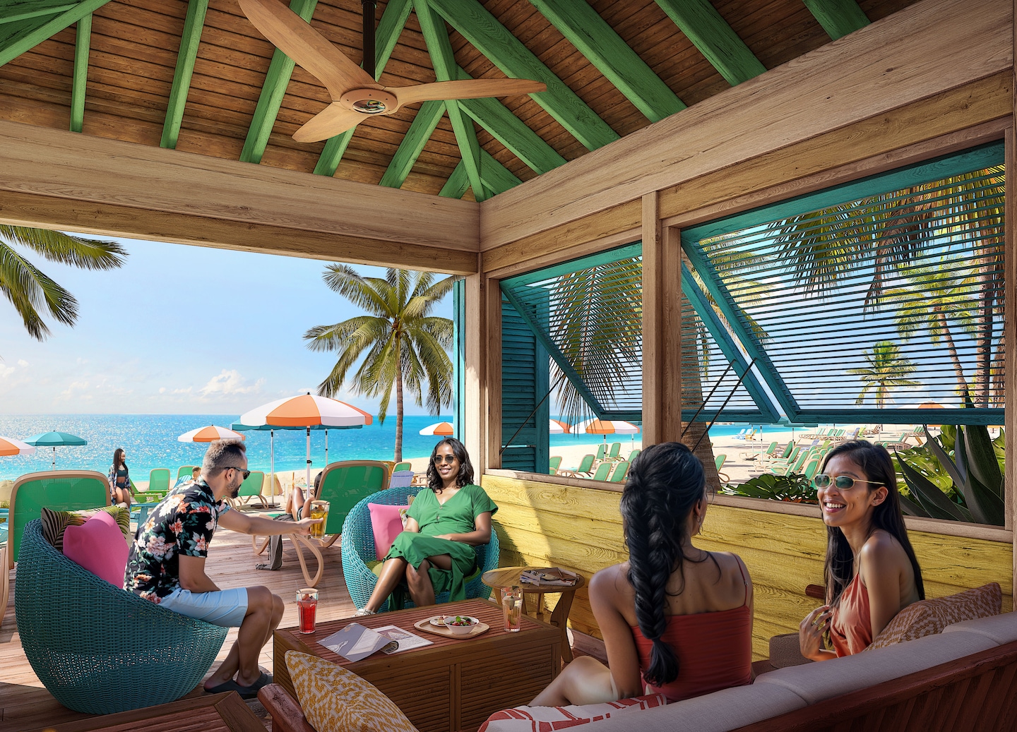Beachfront cabana at Royal Beach Club, Paradise Island, Nassau