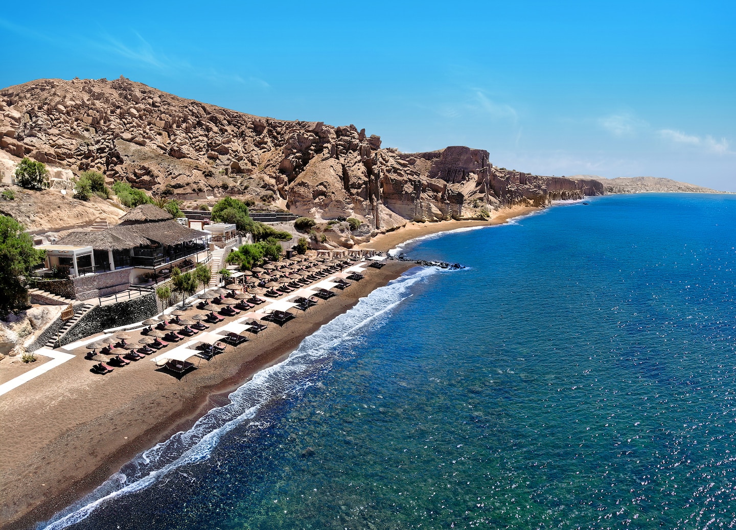 royal beach club santorini aerial