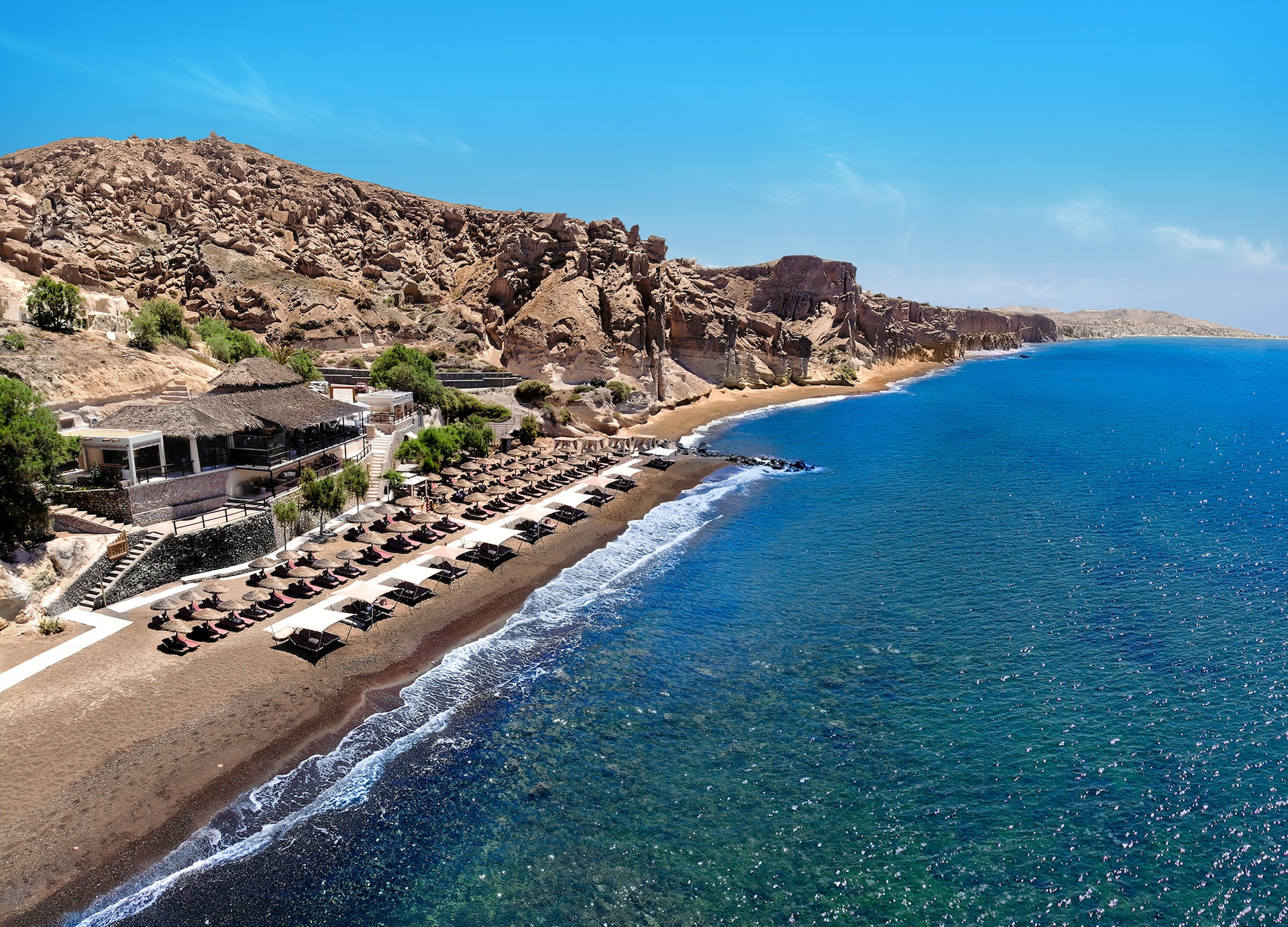 royal beach club santorini aerial