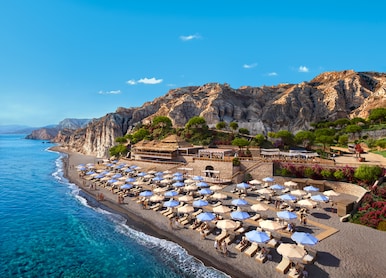 royal beach club santorini beach exterior hero