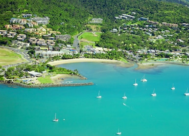 airlie beach aerial landscape in the beautiful whitsundays australia