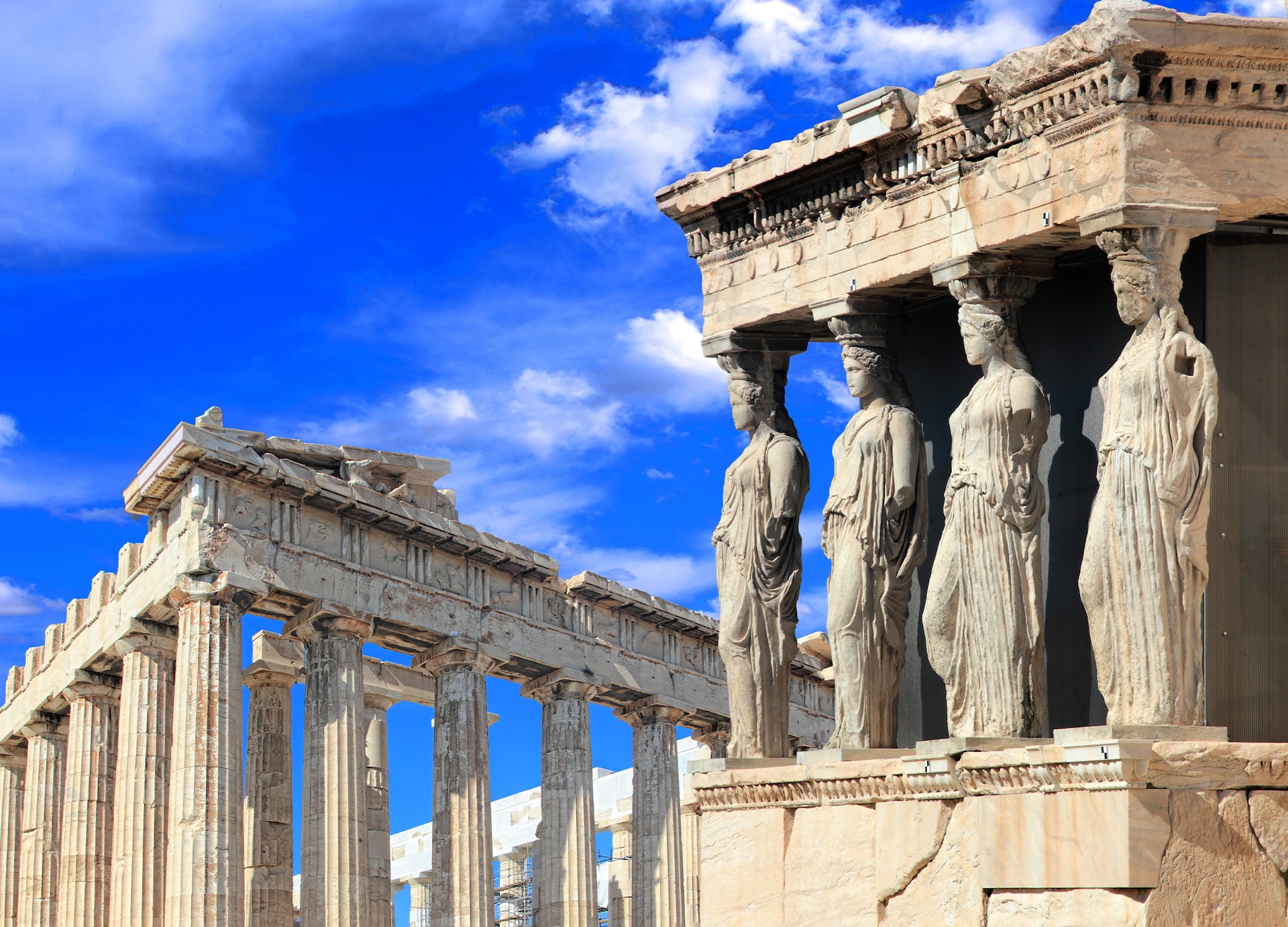 caryatids erechtheion temple acropolis athens greece