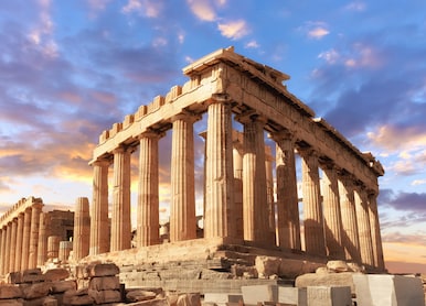 parthenon temple on sinset acropolis athens