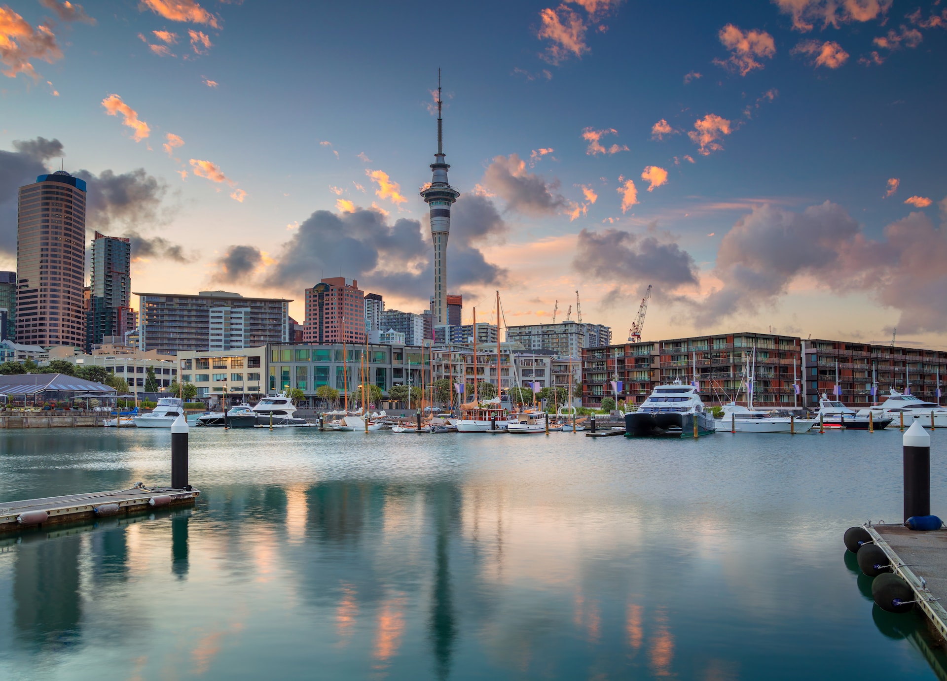 auckland cityscape image of auckland skyline new zealand during sunrise